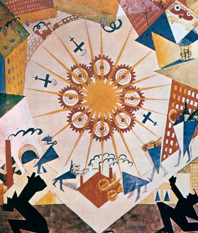 1919年，《神秘布夫》的装饰设计。 作者 弗拉基米尔·马雅可夫斯基