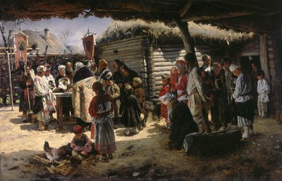 复活节祈祷》，1887-1888。   作者 弗拉基米尔·叶戈罗维奇·马科夫斯基