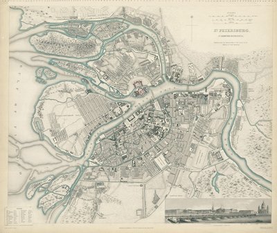 圣彼得堡地图，1834年 作者 WB克拉克