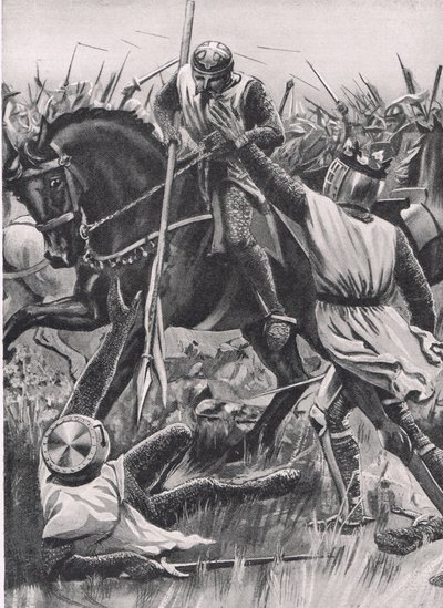 “Hold Fellow，我是温彻斯特的亨利，你的国王”，插图来自“英国的陆地和海上战役”，由伦敦卡塞尔出版，约 1910 年（平版印刷） 作者 WRS斯托特