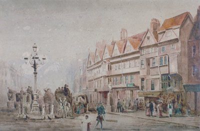 沿着霍尔本和马厩旅馆的南侧向东看，伦敦，1860年。           作者 艾伦
