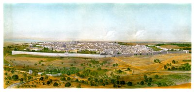 耶路撒冷全景，c1870年。 作者 狄更斯