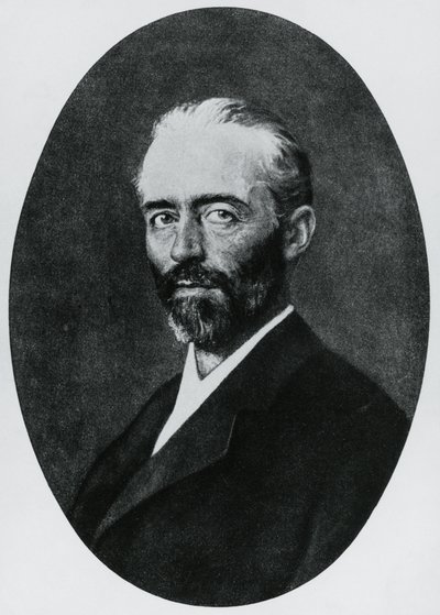 埃米尔-西奥多-科赫（1841-1917）的肖像，瑞士医生，1909年诺贝尔医学奖，雕刻品 作者 WG（后）塞耶