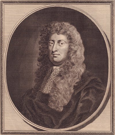 英国政治家威廉-罗素，罗素勋爵（1639-1683）的肖像，约翰-戈达尔（1729-1795）根据G-耐勒的画作进行的铜版雕刻 作者 WG（后）塞耶