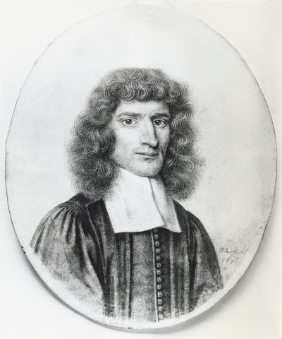艾萨克-巴罗（1630-1677）的肖像，英国基督教神学家和数学家，雕版画 作者 WG（后）塞耶