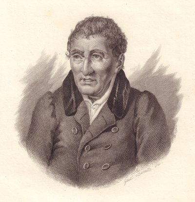 意大利诗人Jacopo Vittorelli (1749-1835)的肖像，铜版画，Bonatti制作 作者 WG（后）塞耶