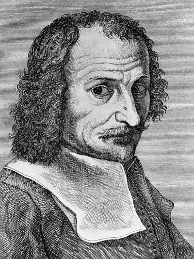 洛伦佐-里皮（1606-1665）的肖像，意大利画家、诗人和作家，雕刻自诗歌《Malmantile racquistato》，由Stamperia Stefano Orlandini出版。 作者 WG（后）塞耶