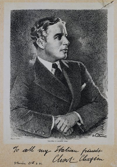 查尔斯-斯宾塞-卓别林爵士（1889-1977）肖像，英国演员和导演 作者 WG（后）塞耶