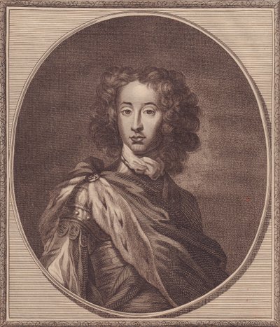 丹麦和挪威的威廉，格洛斯特公爵（1689-1700）的肖像，约翰-戈尔达（1729-1795）根据G-耐勒的画作进行的铜版画，20x17厘米，出自保罗-德-拉宾的《英格兰历史》，哈里森版，伦敦，1月22日 作者 WG（后）塞耶