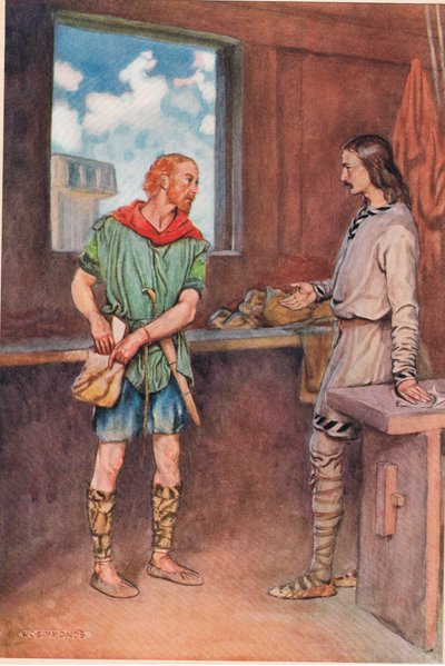 一名水手给Horatio一封来自哈姆雷特的信，来自William Shakespeare的“Hamlet”，由Hodder und Stoughton于1915年出版。 作者 普通股Simmonds
