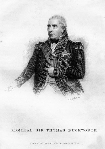 约翰·托马斯·达克沃思爵士（1747-1817），英国海军军官，1837年。 作者 W.大批