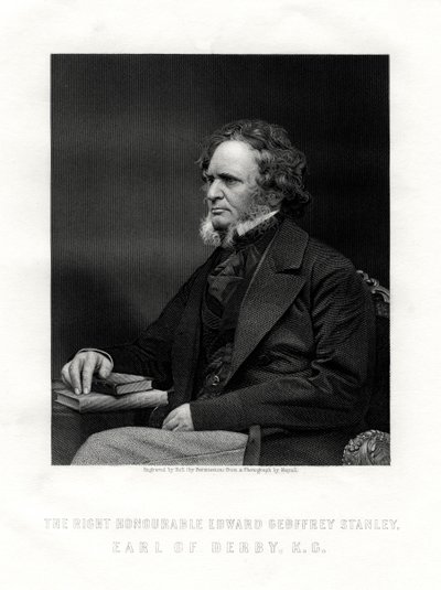爱德华·杰弗里·史密斯·史丹利（Edward Geoffrey Smith-Stanley），英国政治家德比第14伯爵，c1850-1899年。 作者 霍尔