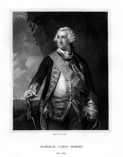 爱德华·霍克（Edward Hawke），第1海军上将霍克男爵，1833年。 作者 霍尔