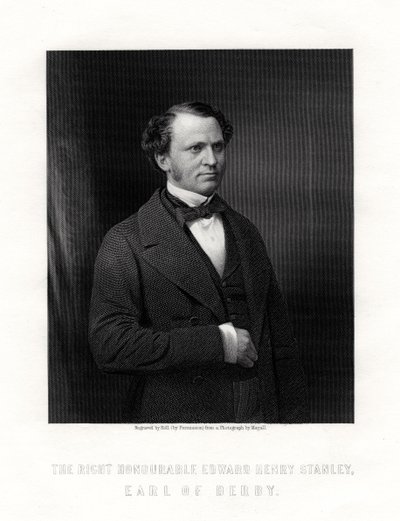 爱德华·亨利·斯坦利（Edward Henry Stanley），英国政治家德比十五世伯爵，十九世纪中叶。 作者 霍尔