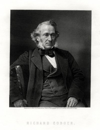理查德·科布登（Richard Cobden），英国制造商，激进和自由政治家，十九世纪。 作者 霍尔