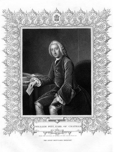 威廉·皮特（William Pitt），英国辉格党政治家查塔姆第一伯爵，十九世纪。 作者 霍尔