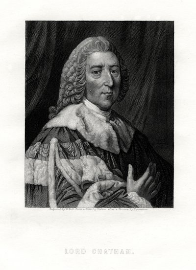 威廉·皮特（William Pitt），英国辉格党政治家查塔姆第一伯爵，十九世纪。 作者 霍尔