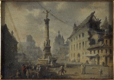 夏特莱广场，1809 年，1809 年（丝网油画，玻璃） 作者 W勒贝尔