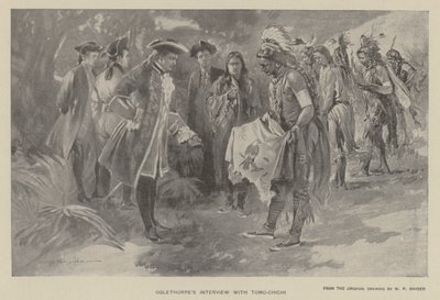 Oglethorpe 对 Tomochichi (litho) 的采访 作者 斯奈德（WP Snyder）