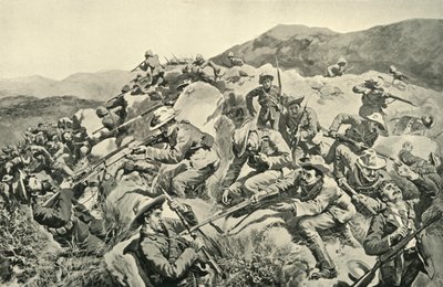 与法国将军一起。新西兰人拯救约克郡军团的一支纠察队》，1900年。 作者 W小