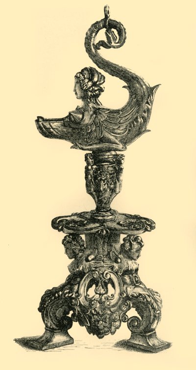 斯芬克斯式海兽造型的灯，约1510-1530年，1881年。 作者 WW 麦卡蒂