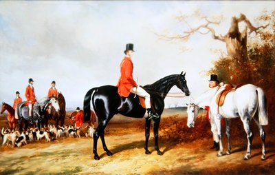 国王陛下的猎犬见面会（布面油画） 作者 W. 和 Barraud H. Barraud