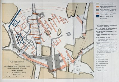 1884年特洛伊第二城市雅典卫城的地图 作者 W and Hoefler, J. Doerpfeld
