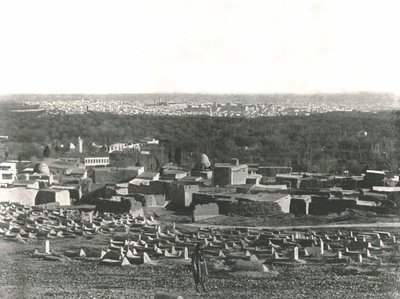 1895年，大勒克斯大马士革苏勒耶的城市全景。 作者 W和S有限公司