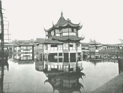 中国上海之一的公共茶园，1895年。 作者 W和S有限公司