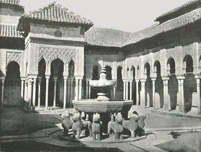 狮子法庭，西班牙格拉纳达的阿罕布拉，1895年。 作者 W和S有限公司