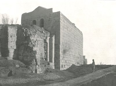 1895年，奥斯曼帝国大马士革，圣保罗在篮子里掉下来的塔。 作者 W和S有限公司