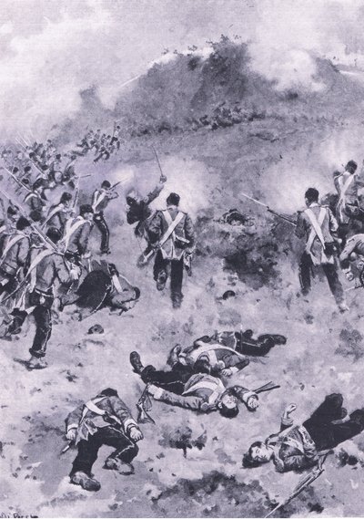 袭击雷丹，1915年英国陆地和海上战役的插图 作者 Wal Paget