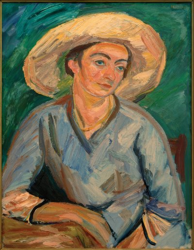 Frau mit Hut (Oda Rösler) 作者 Waldemar Rosler
