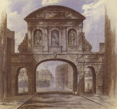 Temple Bar，Fleet Street（chromolitho） 作者 沃尔多·萨金特
