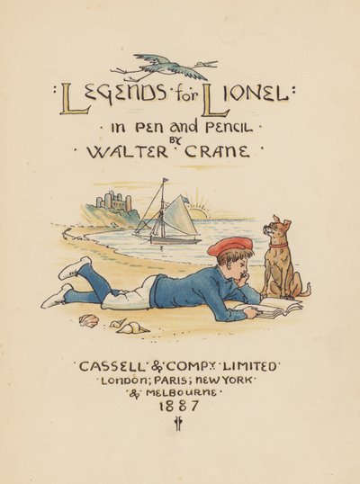 沃尔特-克莱恩（Walter Crane）为《莱昂内尔传奇》绘制的扉页插图（彩色石版画 作者 沃尔特（后）起重机