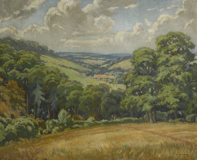 德文郡场景，威德科姆沼泽附近，c.1949（布面油画） 作者 沃尔特·阿什沃思（Walter Ashworth）