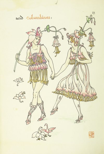 莎士比亚花园里的花：哥伦比，1906年 作者 沃尔特克兰