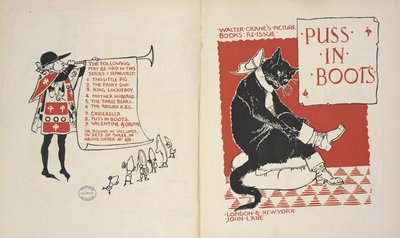 穿靴子的猫》目录和扉页。 作者 沃尔特克兰