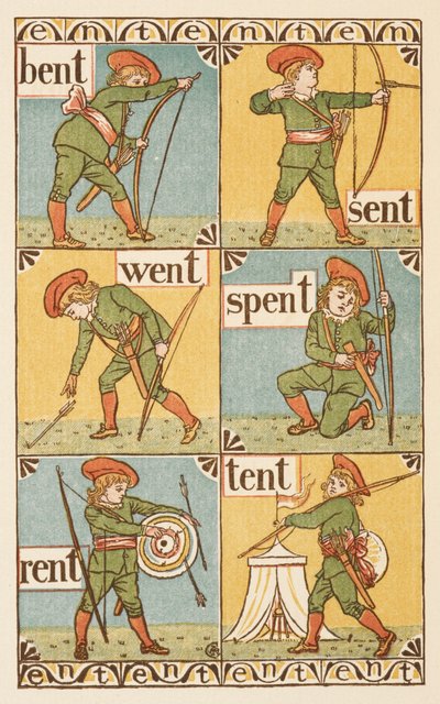 以字母 T 结尾的押韵单词 A boy with a bow and arrow.黄金入门书 作者 沃尔特克兰