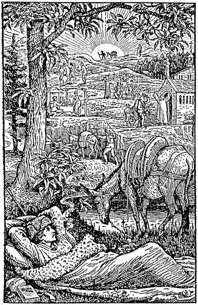 罗伯特·路易斯·史蒂文森（Robert Louis Stevenson）在塞文山脉与驴旅行（与驴在塞文山脉旅行）。 当晚，L