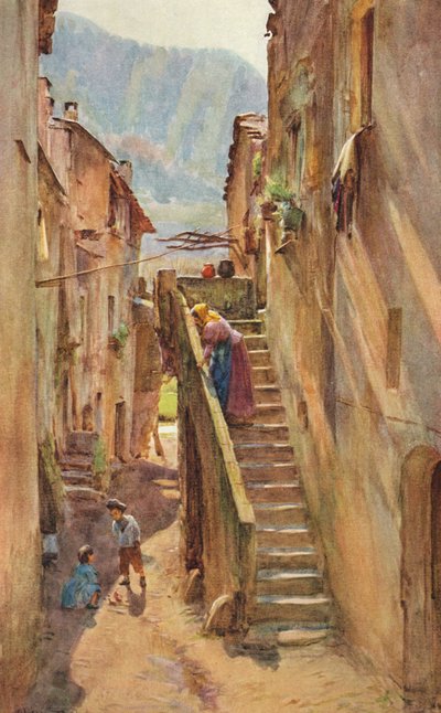 Vicolo del Ponte，新阿尔贝加别墅，c1910，1912 作者 沃尔特·弗雷德里克·屋顶·廷代尔
