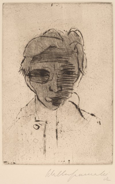 阴沉的脸，自画像 黑暗的脸，自画像，1922年。 作者 沃尔特·格拉马特