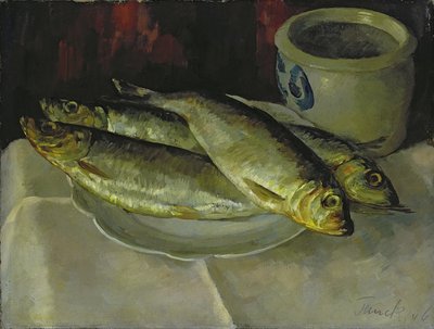 鱼类静物（布面油画） 作者 沃尔特·海因里希·坦克