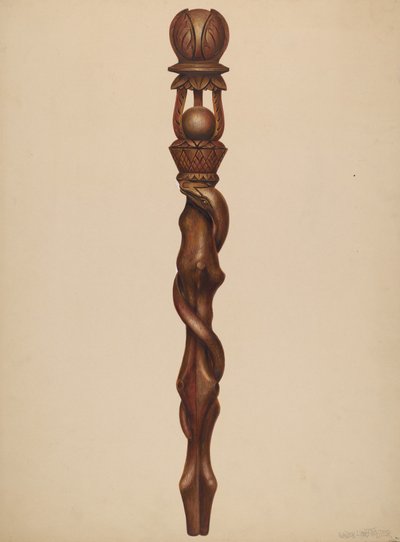 权杖伐木工人雕像，约1938年。 作者 沃尔特·霍赫斯特拉瑟