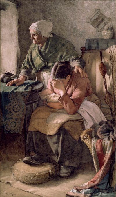 “但是男人必须工作，而女人必须哭泣”，1883年 作者 沃尔特·兰利
