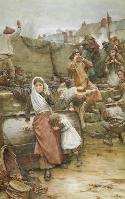康沃尔渔村的灾难现场，1889年 作者 沃尔特·兰利