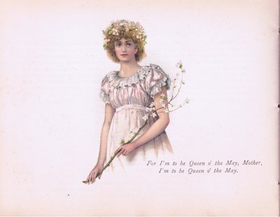 "我是五月的女王，母亲"，插图来自丁尼生图片，由E P Dutton & Co出版，约1900年（彩色平印）。 作者 沃尔特·佩吉特