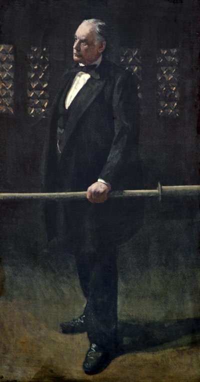 约 1892-93 年，查尔斯-布拉德劳在下议院的律师事务所（布面油画） 作者 沃尔特·理查德·西克特