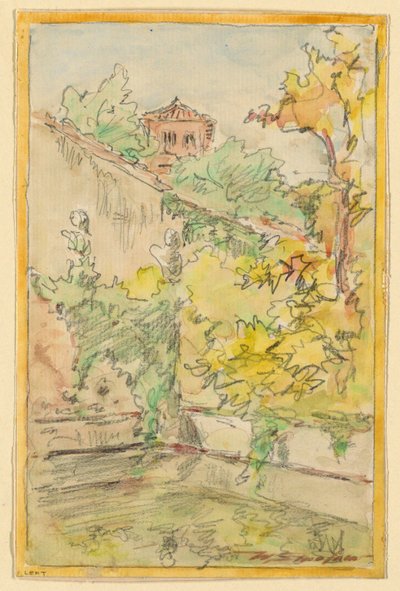 庭院 作者 沃尔特·斯劳（Walter Shirlaw）