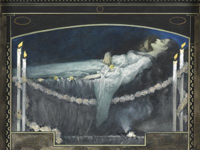 罗密欧与朱丽叶（纸本水彩画、体彩金） 作者 沃尔特·西格蒙德·汉佩尔